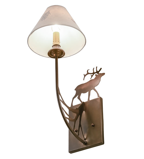 8" Wide Lone Elk Wall Sconce