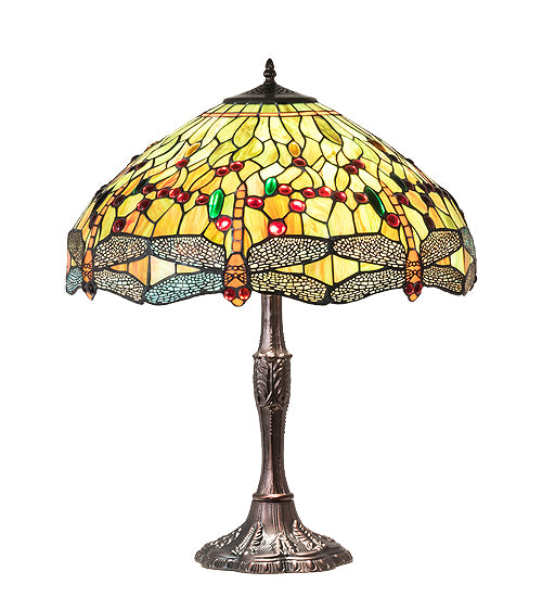 26" High Tiffany Hanginghead Dragonfly Table Lamp