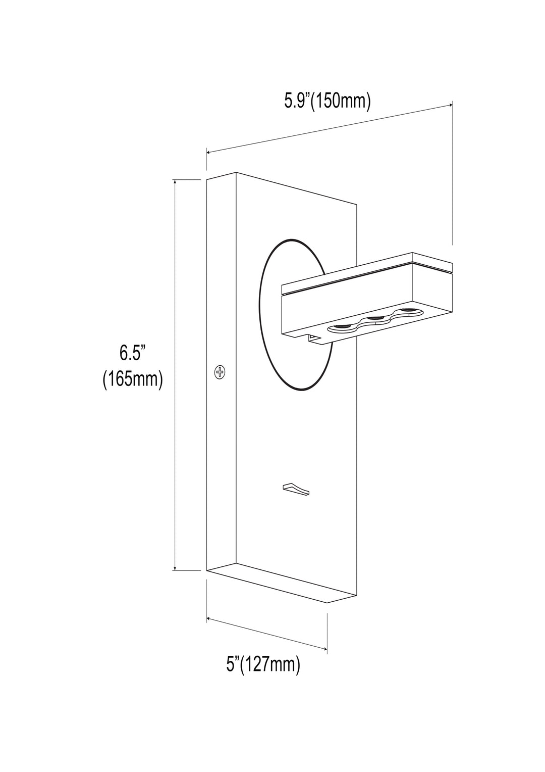 Dainolite Wall Sconce w/LED Reading Lamp, Silver Finish