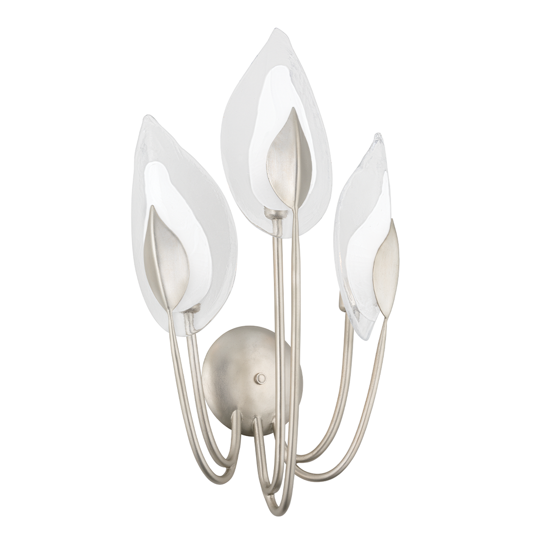 Blossom Wall Sconce 26" - Silver Leaf