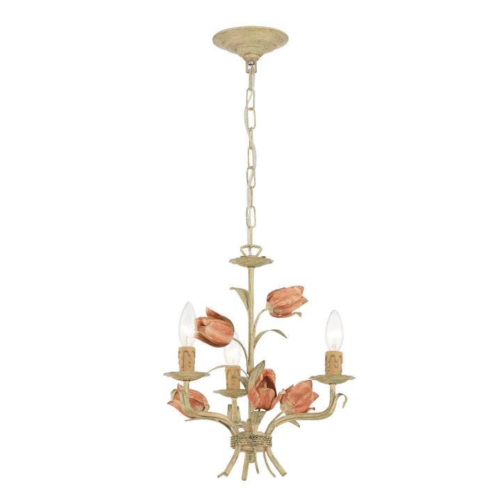 Crystorama Southport 3 Light Sage Rose Mini Chandelier