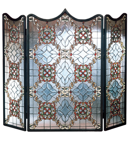 44"W X 36"H Victorian Beveled Fireplace Screen