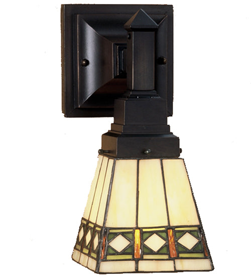 5"W Diamond Band Mission Wall Sconce