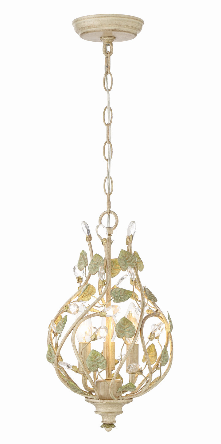 Crystorama Josie 3 Light Champagne Green Tea Mini Chandelier