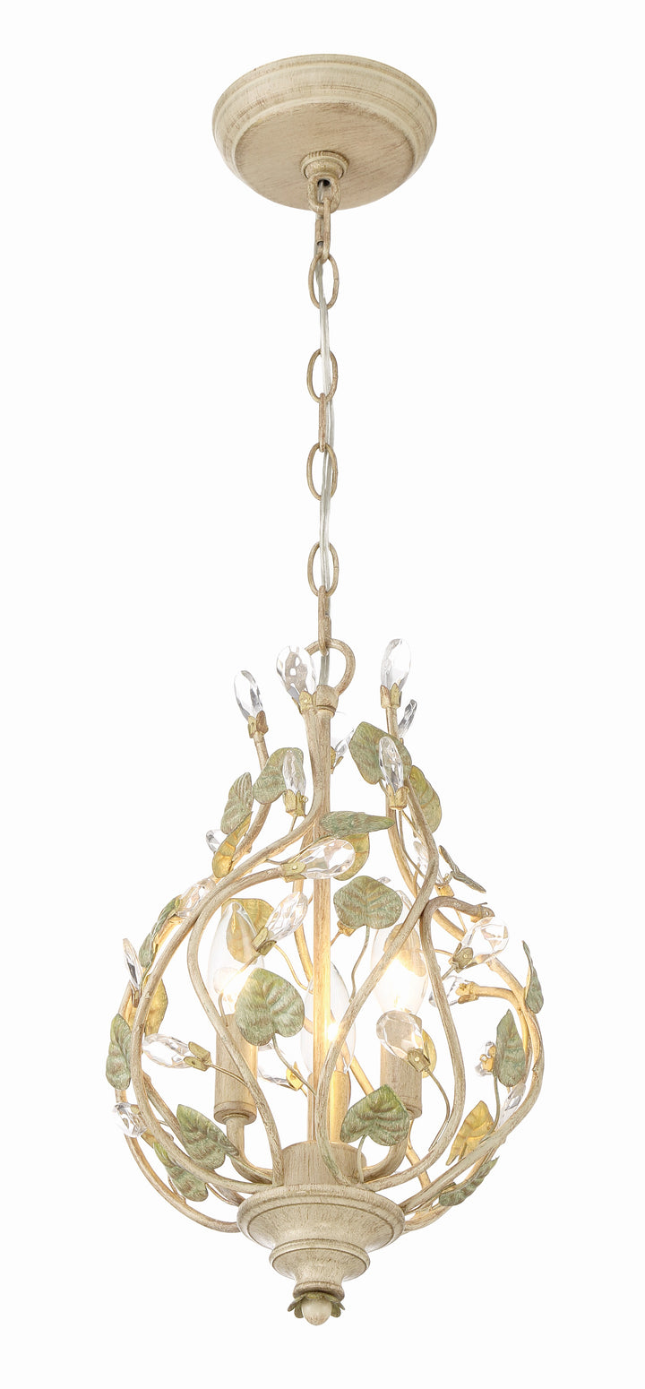 Crystorama Josie 3 Light Champagne Green Tea Mini Chandelier