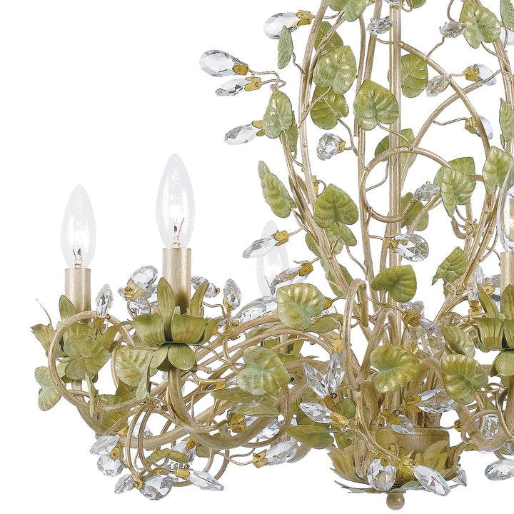 Crystorama Josie 6 Light Champagne Green Tea Chandelier