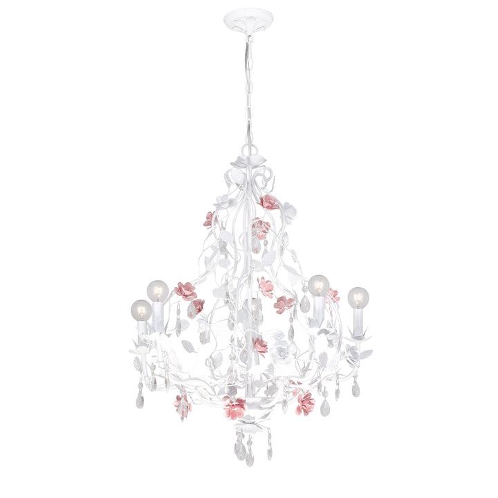 Crystorama Lola 5 Light Wet White Chandelier