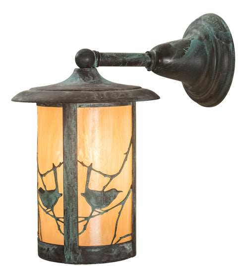 8" Wide Fulton Song Bird Solid Mount Wall Sconce