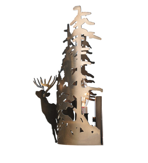 11"W Deer Through The Trees Wall Sconce