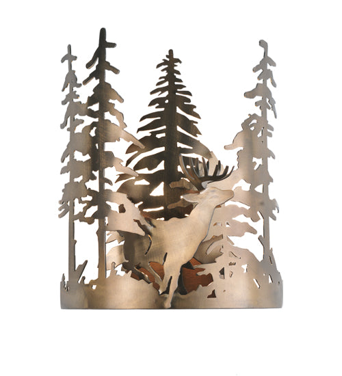 11"W Deer Through The Trees Wall Sconce