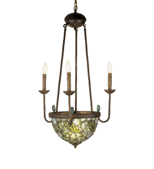 22"W Lotus Bud 3 Arm Inverted Chandelier