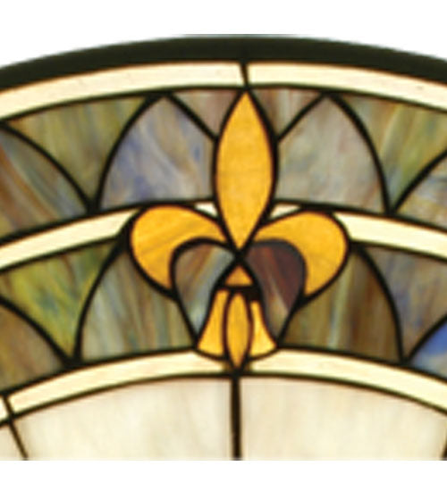 13" Round Fleur-De-Lis Medallion Stained Glass Window