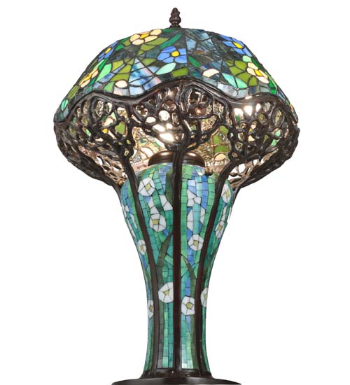 23.5"H Tiffany Cobweb Mosaic Base Table Lamp