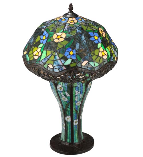 23.5"H Tiffany Cobweb Mosaic Base Table Lamp