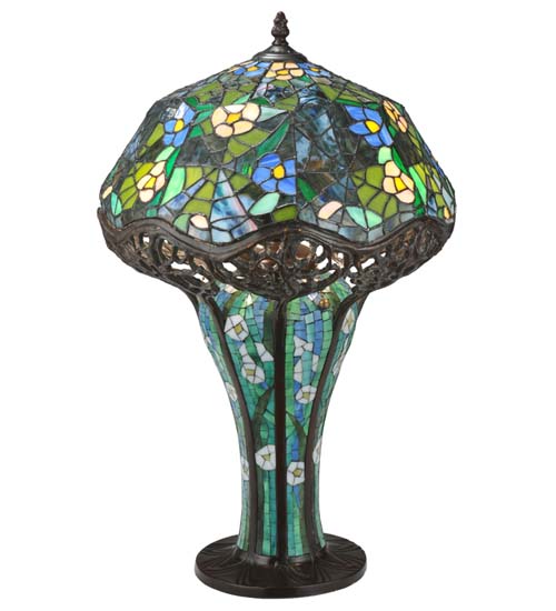 23.5"H Tiffany Cobweb Mosaic Base Table Lamp