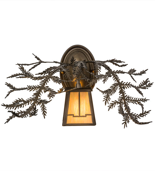 16"W Pine Branch Valley View Wall Sconce