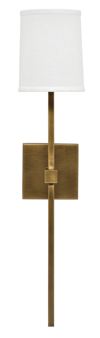 Minerva Wall Sconce-Antique Brass-White