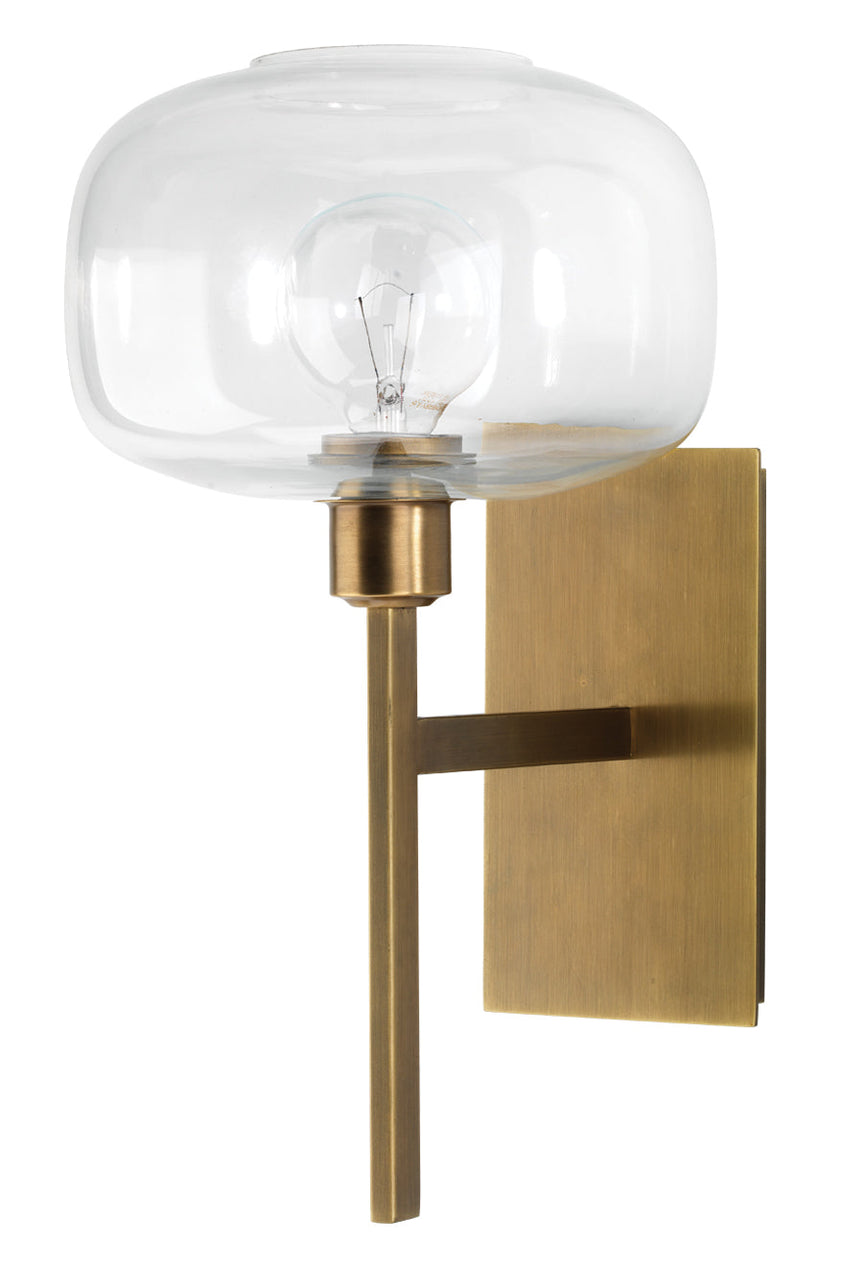 Scando Mod Sconce-Antique Brass-Clear Glass