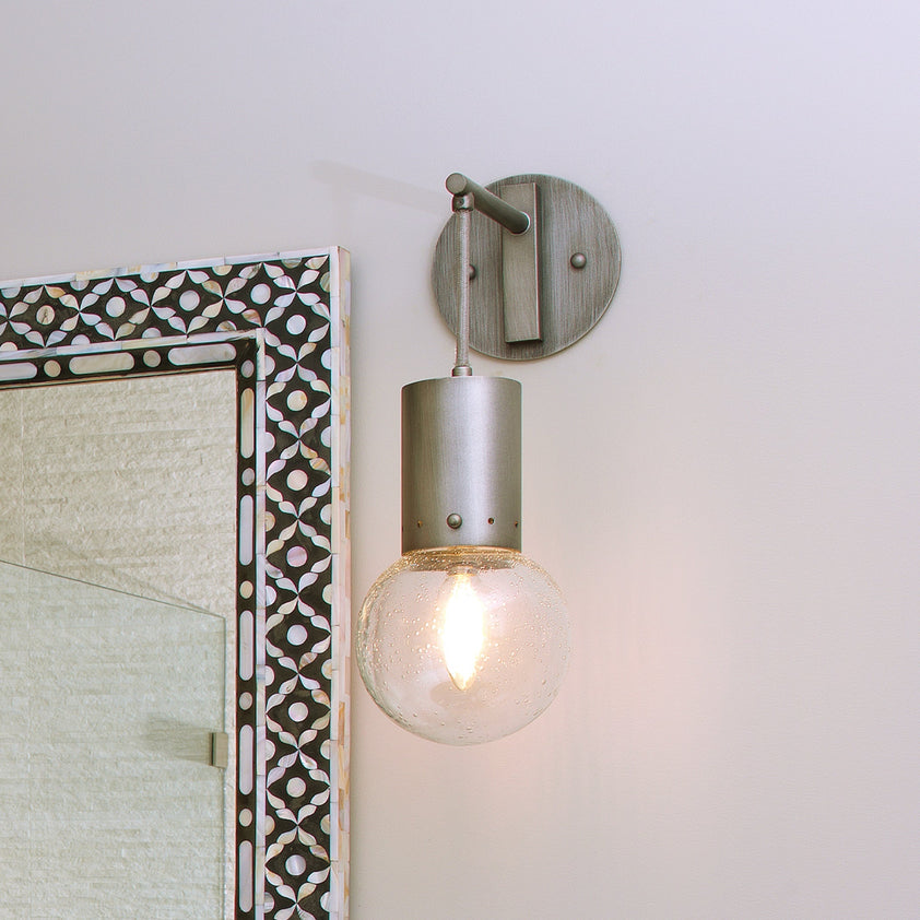 Strada Pendant Sconce-Gunmetal-Clear Glass