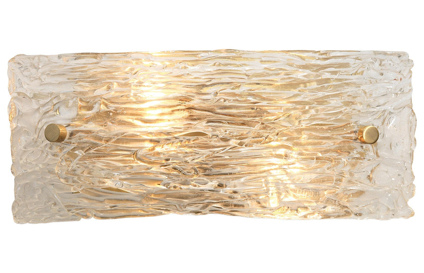 Swan Curved Glass Sconce-Antique Brass-4SWAN-SMCL