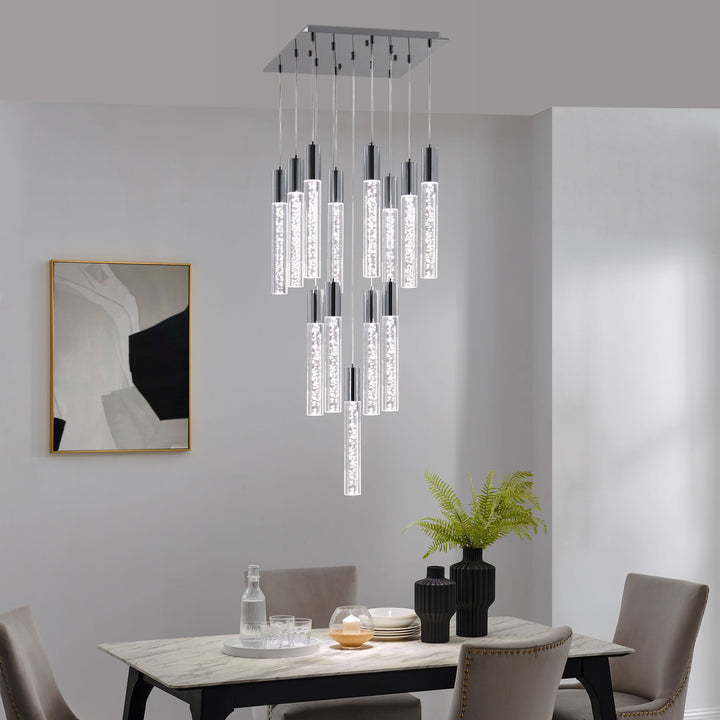 Sparkling Night Cylinder Chandelier// 13 Light