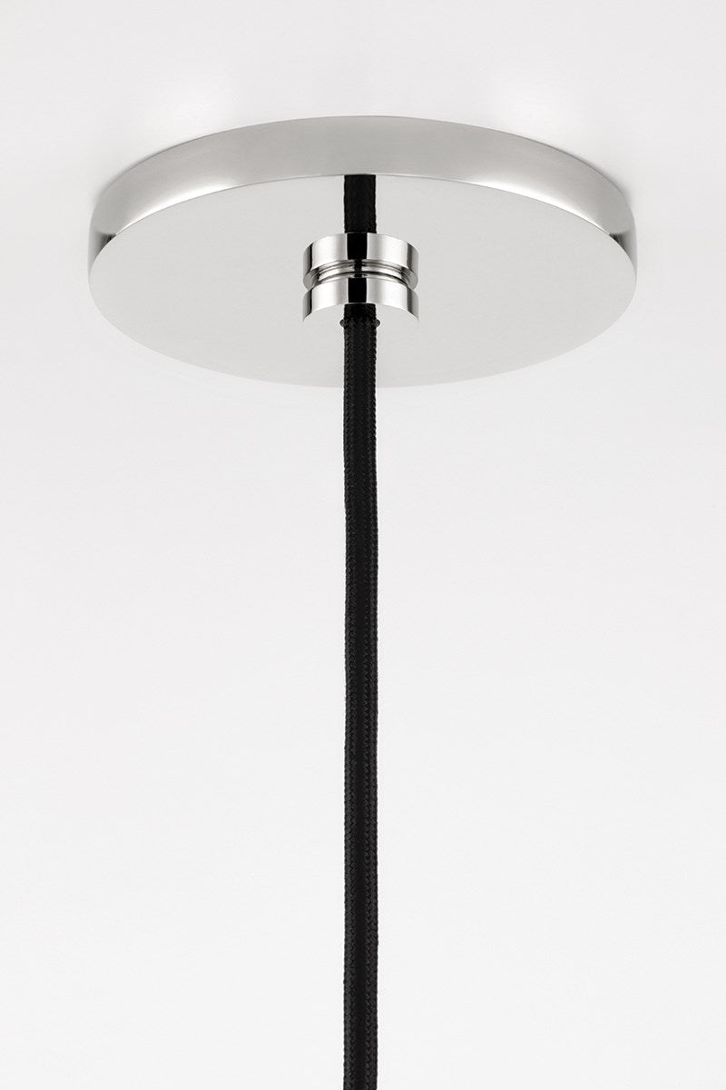 Milo Pendant 10" - Polished Nickel/Dusk Black