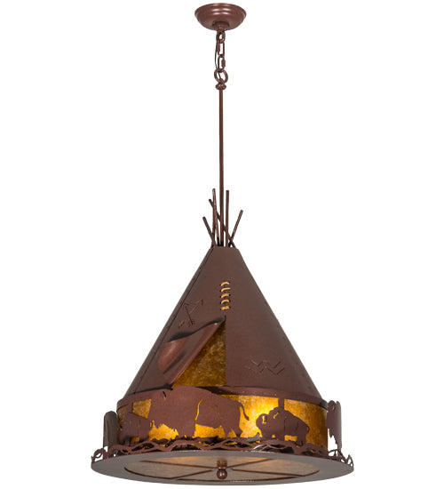 24"W Teepee W/Buffalo Pendant