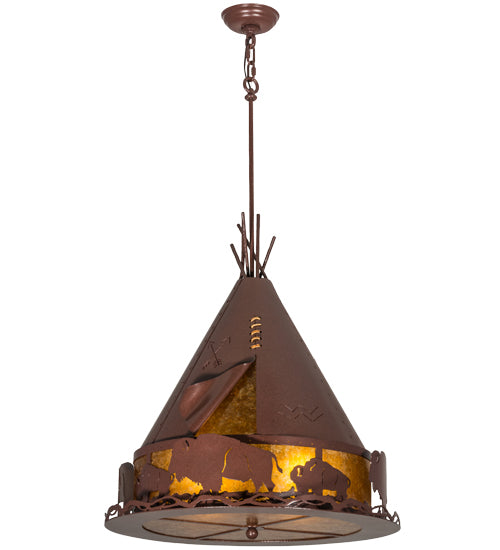 24"W Teepee W/Buffalo Pendant