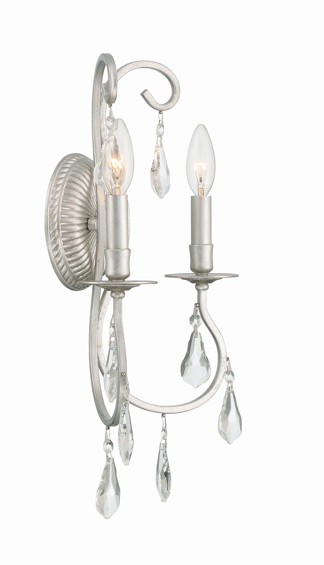 Crystorama Ashton 2 Light Hand Cut Crystal Olde Silver Sconce