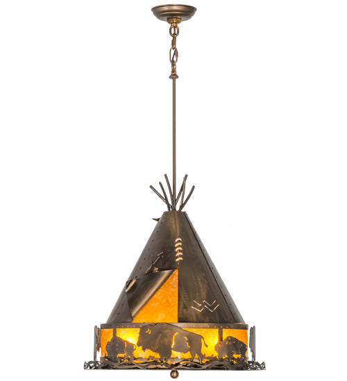 20"W Teepee W/ Buffalo Pendant