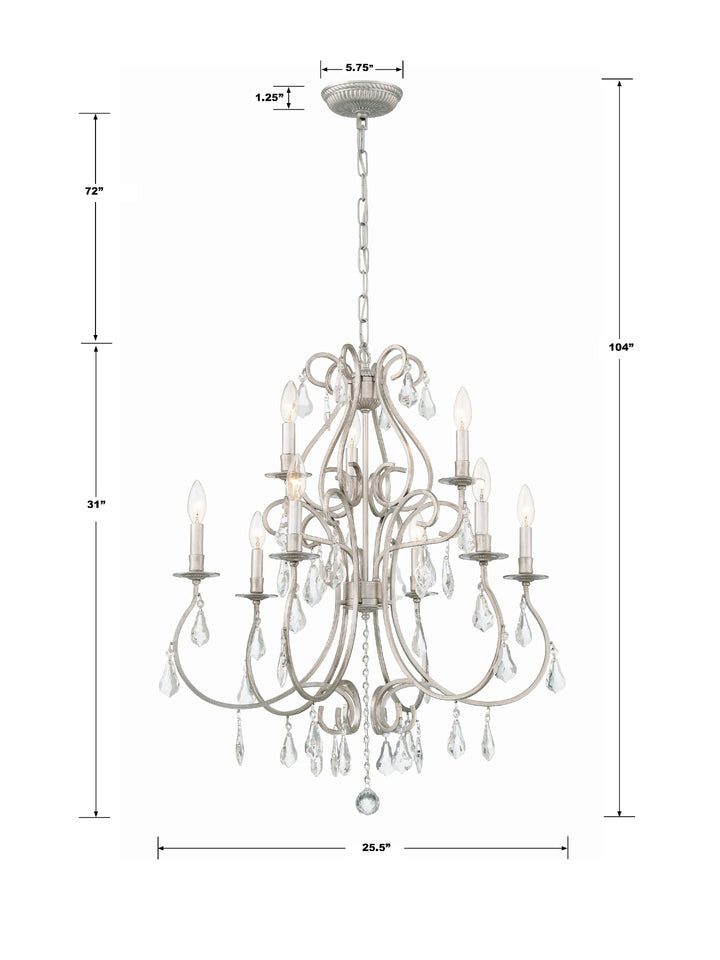 Crystorama Ashton 9 Light Swarovski Strass Crystal English Bronze Chandelier