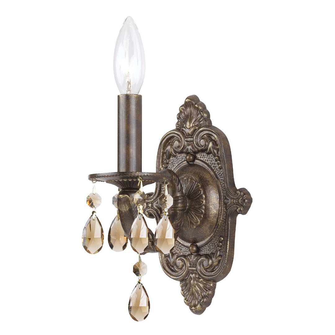 Paris Market 1 Light Clear Crystal Antique White Sconce