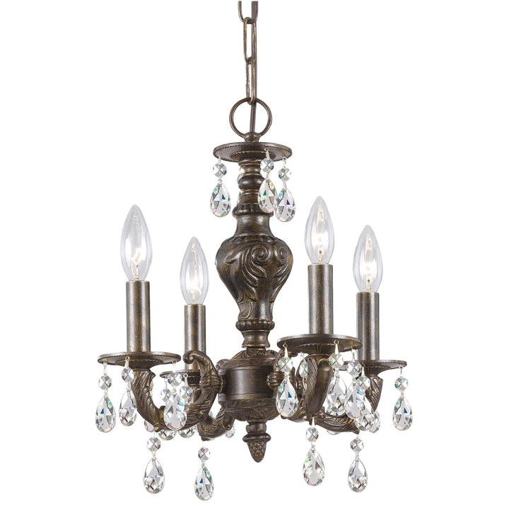 Paris Market 4 Light Swarovski Strass Crystal Antique White Mini Chandelier