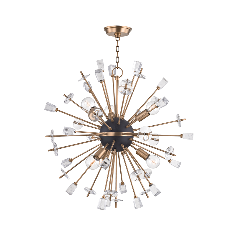 Liberty Chandelier 32" - Aged Brass