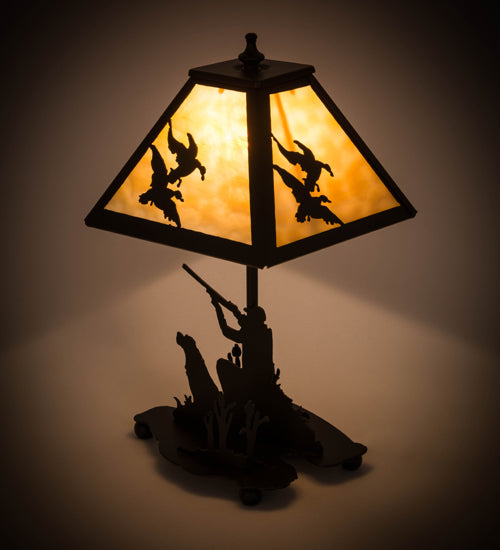 15.5"H Duck Hunter W/Dog Accent Lamp