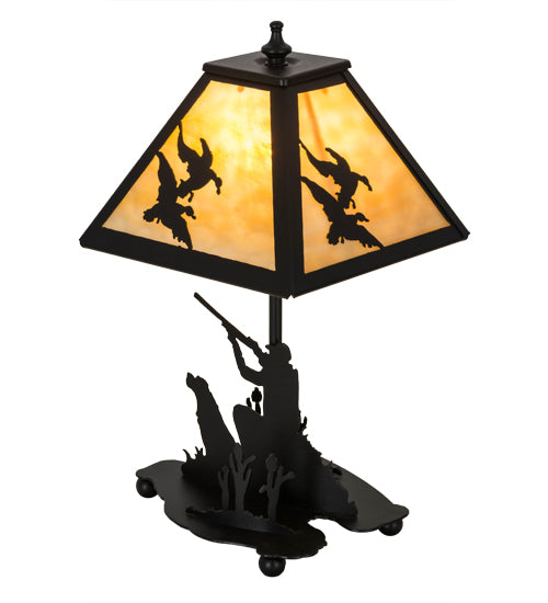 15.5"H Duck Hunter W/Dog Accent Lamp