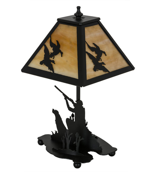 15.5"H Duck Hunter W/Dog Accent Lamp