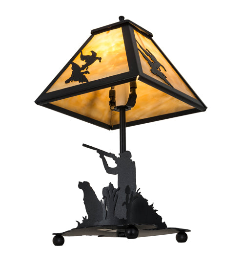 15.5"H Duck Hunter W/Dog Accent Lamp