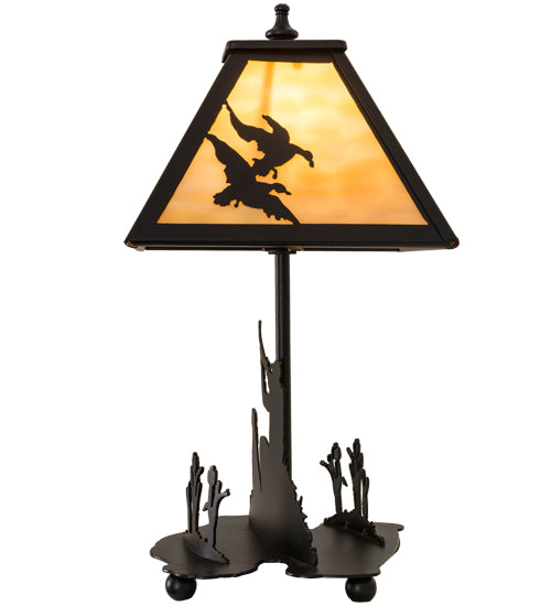 15.5"H Duck Hunter W/Dog Accent Lamp