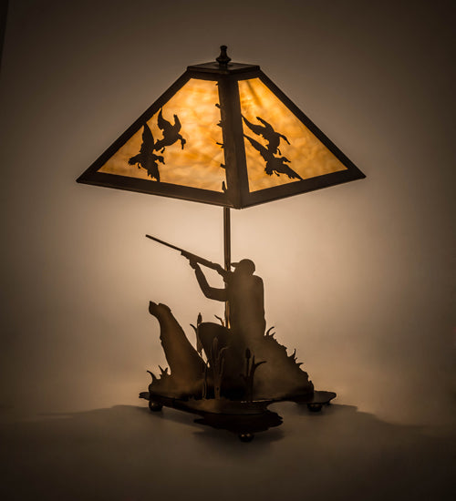 21"H Duck Hunter W/Dog Table Lamp