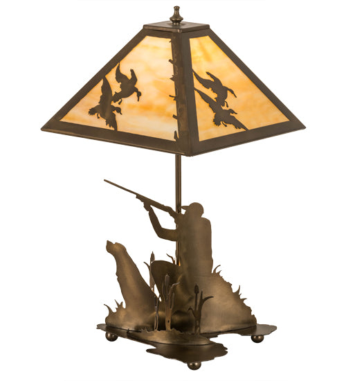 21"H Duck Hunter W/Dog Table Lamp