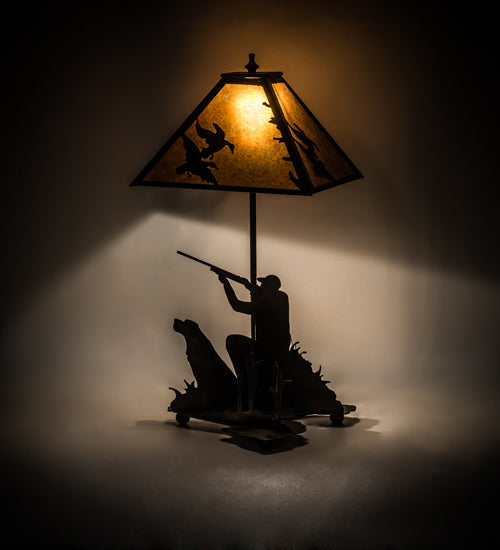 20"H Duck Hunter W/Dog Table Lamp