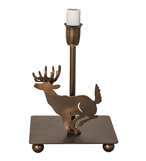 13" High Lone Deer Faux Leather Accent Lamp