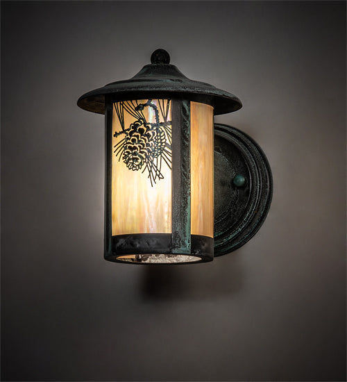 6" Wide Fulton Winter Pine Solid Mount Wall Sconce