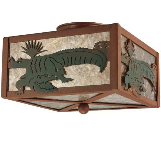 10" Square Alligator Flushmount