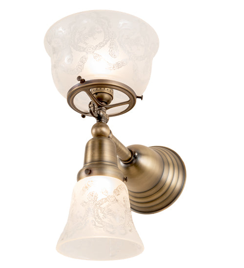 7" Wide Revival Gas & Electric 2 Light Wall Sconce