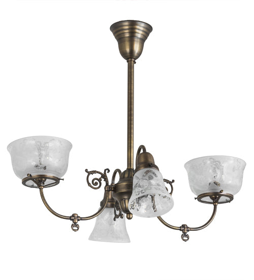 28" Long Revival Gas & Electric 4 Light Oblong Chandelier