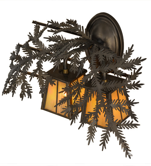 17"W Pine Branch Valley View 2 Lt Wall Sconce