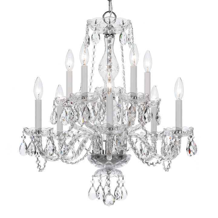 Crystorama Traditional Crystal 10 Light Swarovski Strass Crystal Polished Brass Chandelier