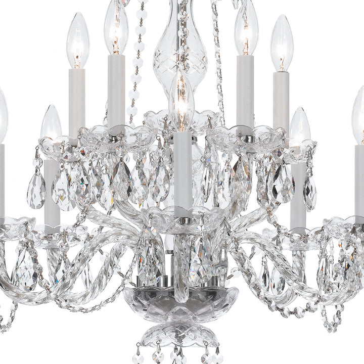 Crystorama Traditional Crystal 10 Light Swarovski Strass Crystal Polished Brass Chandelier